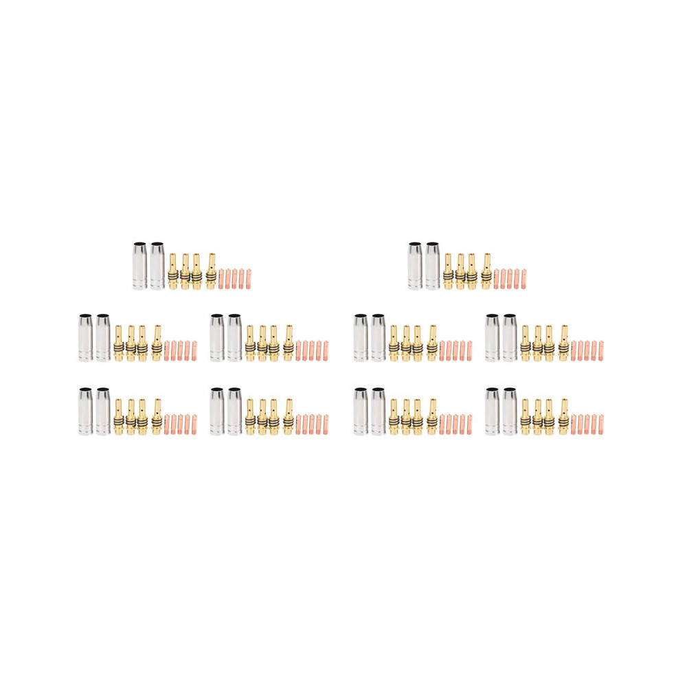 110Pcs Mig Welding Nozzle Torch Nozzles Gold Tip Holder Contact Tips 0.040 Inch Gas Diffuser Set For Torches 6032125146435