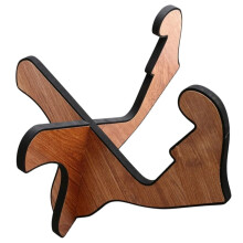Wooden Guitar Stand for Acoustic and Electric Guitars, Foldable Stable Support, Walnut Finish Display