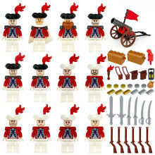 12 PCS Royal Navy Commander European Red Army Wargaming Figures Toys Building Bocks for Boys & Girls