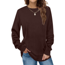 (wine, XL) Levmjia Clearance Promotion Fall Winter Women Solid Long Sleeves Casual Shirts Round Neck Sweatshirt Crewneck Pullover Tunic Tops