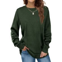 (y, L) Levmjia Clearance Promotion Fall Winter Women Solid Long Sleeves Casual Shirts Round Neck Sweatshirt Crewneck Pullover Tunic Tops