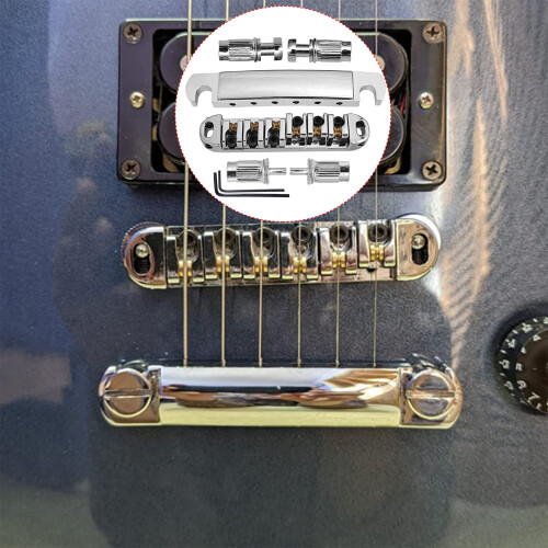 Electric Guitar Bridge 6 String Split Design with Adjustable Ball Roller for Smooth Tremolo and Precise Alignment 1