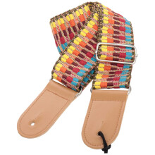 Elegant Leather Guitar Strap with Secure Shoulder Support, Adjustable for Acoustic and Electric Bass