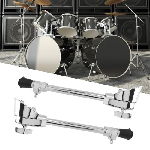Adjustable Bass Drum Legs Chrome Stable Support Replacement Spurs Set for Percussion 1