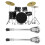 Adjustable Bass Drum Legs Chrome Stable Support Replacement Spurs Set for Percussion 3