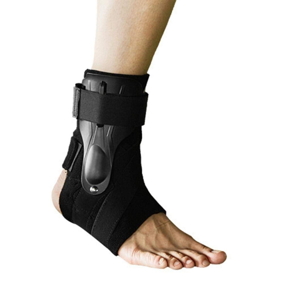 Black Ankle Support Brace With Targeted Compression And Double Pressure Belt For Sports Stability L