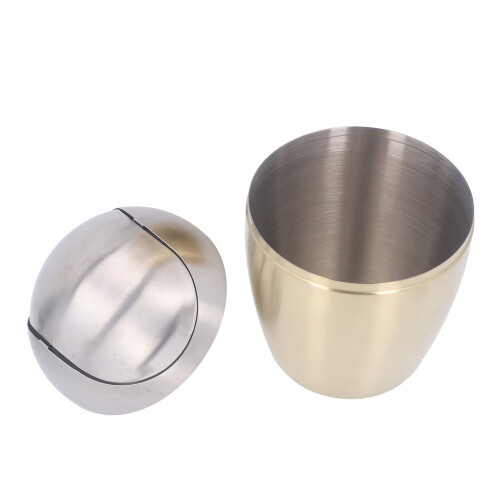 Golden 304 Stainless Desktop Trash Can with Lid