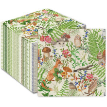 80 Pack Animal Forest Paper Napkins, Watercolor Decorative Luncheon Napkins for Party Supplies
