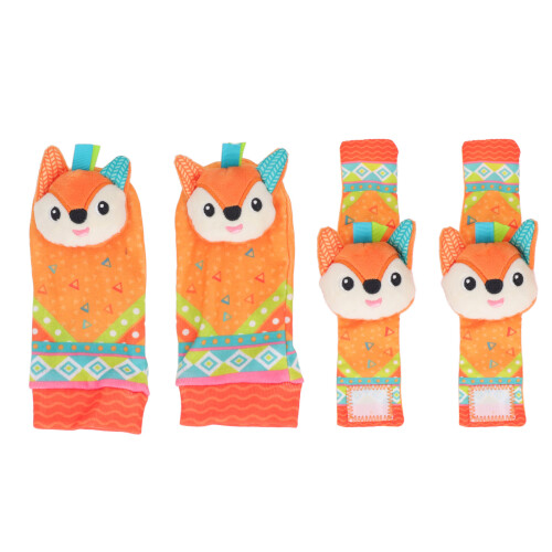 Type 8 Baby Wrist Rattles Set - Colorful Pattern 1