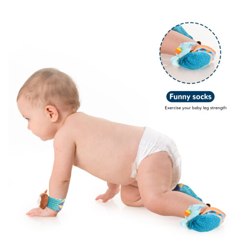 Type 8 Baby Wrist Rattles Set - Colorful Pattern 2
