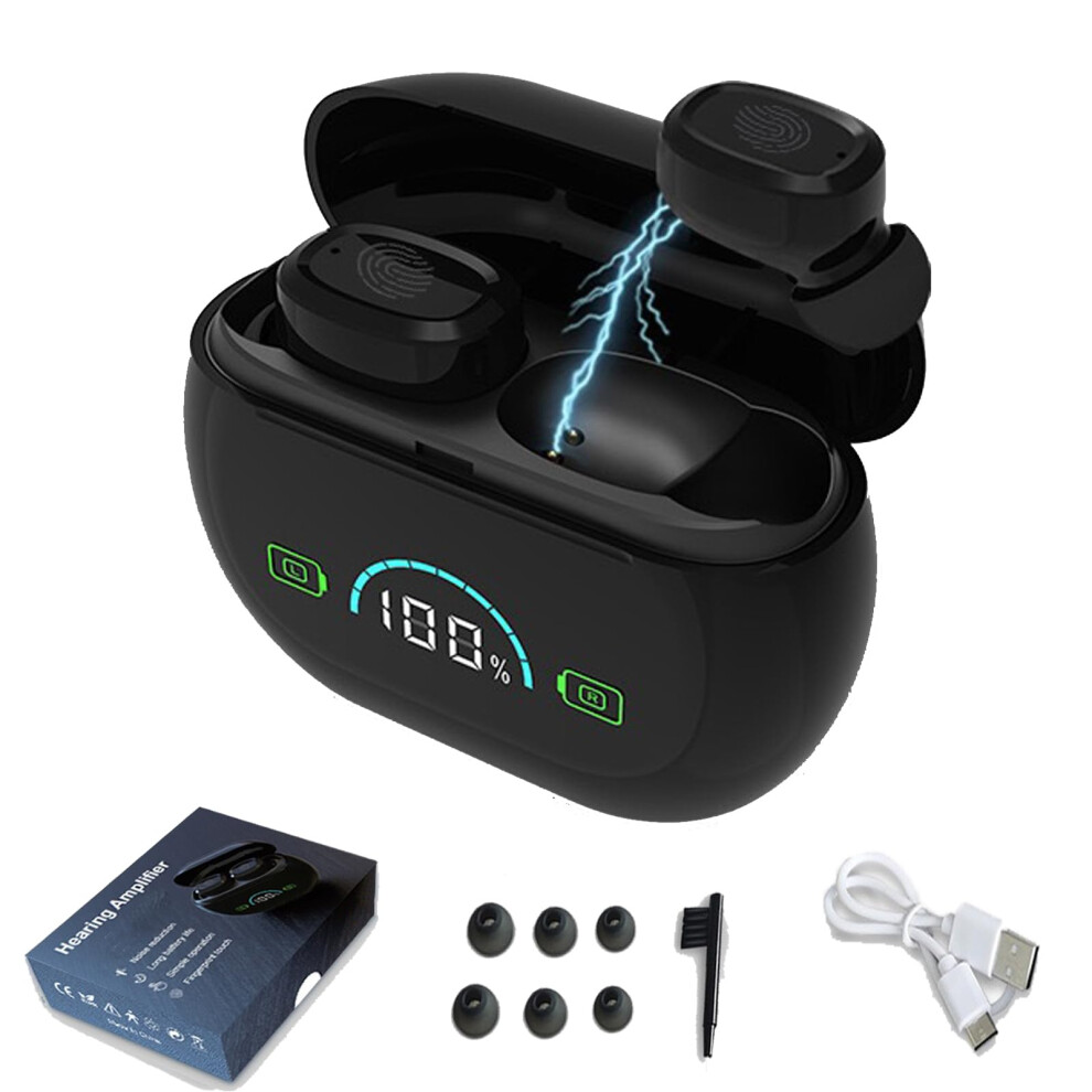 Rechargeable Invisible Hearing Aids for Seniors with Noise Reduction, Touch Control and Charging Case