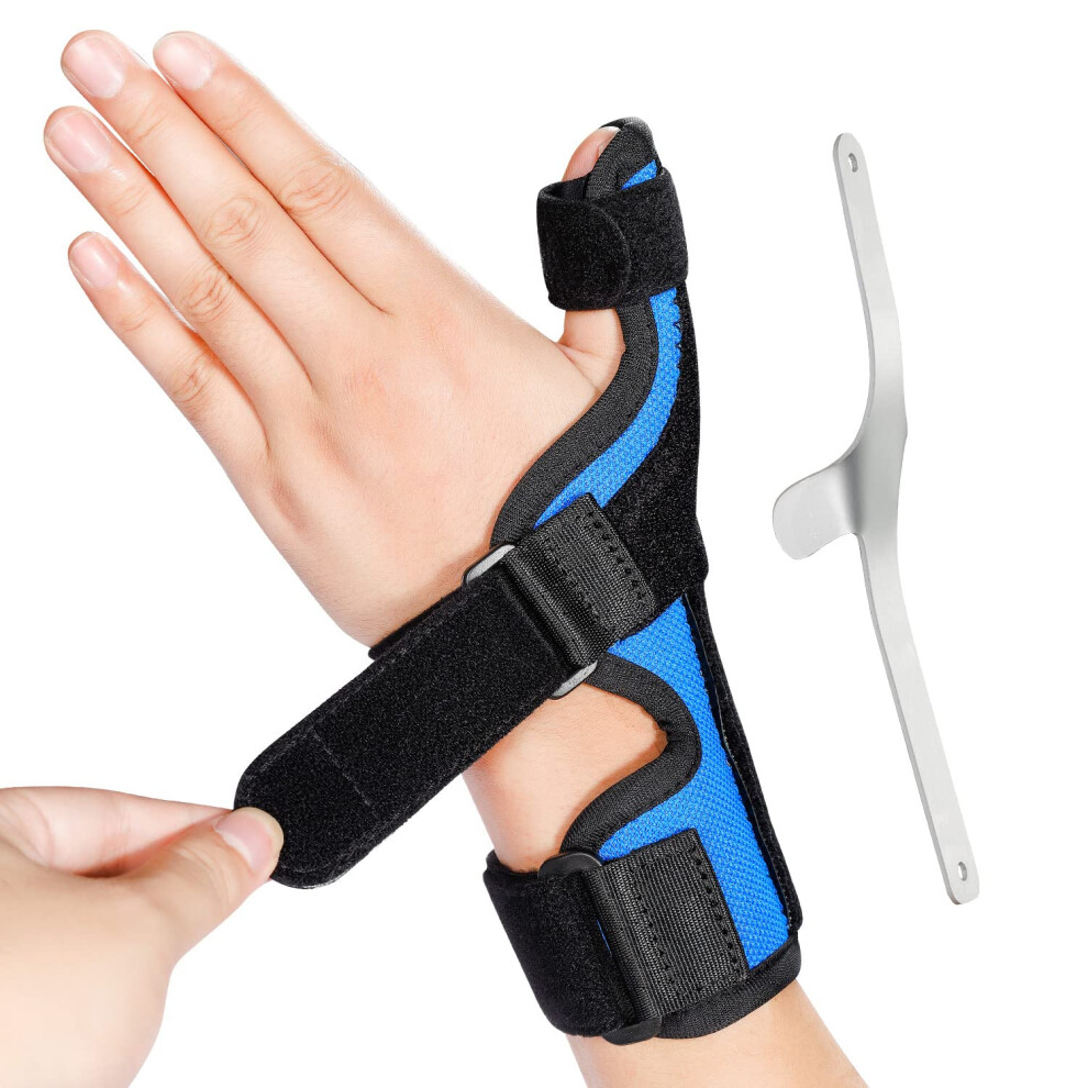Thumb Spica Splint for De Quervain's Tenosynovitis, Adjustable Thumb Brace Support with Aluminum Plate, Breathable for Left or Right Hand