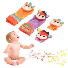 Baby Wrist Rattles Toy Type 3 - Colorful Pattern