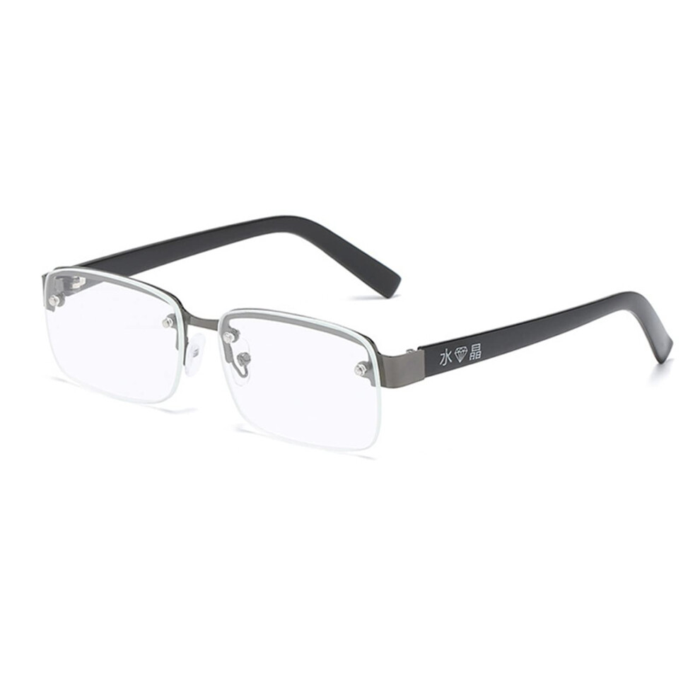 3.5X Clear Lens Reading Glasses for Men, Anti Eyestrain Anti Scratch Lightweight Frame with Metal Spring Hinge