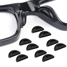 Silicone Nose Pads for Glasses AntiSlip Soft Comfort Fit for Plastic Frames Black 5 Pairs Pack