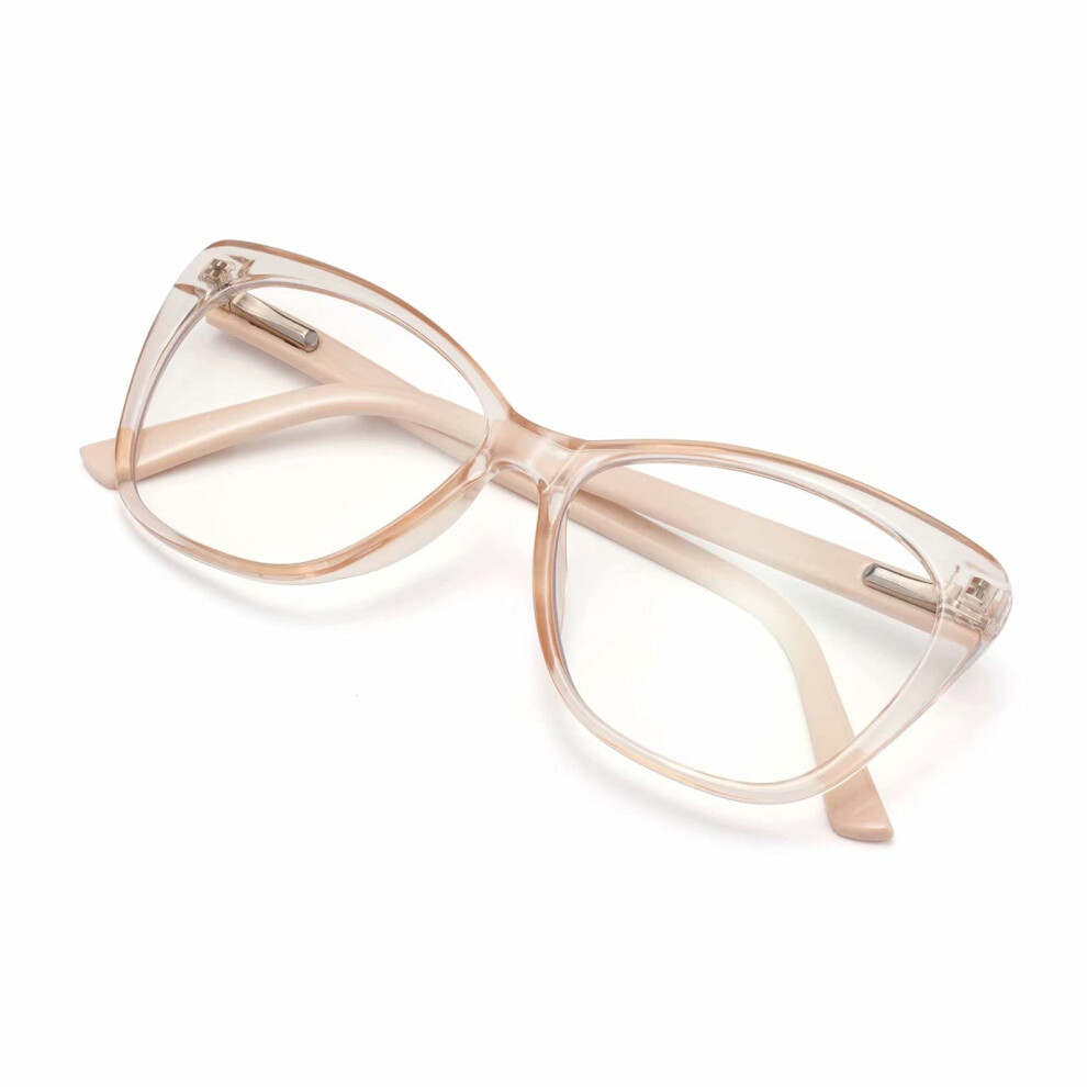 Blue/Light Women's Cat Eye Reading Glasses, Antiâ Lenses, Acetate Frame Fsd01ye200