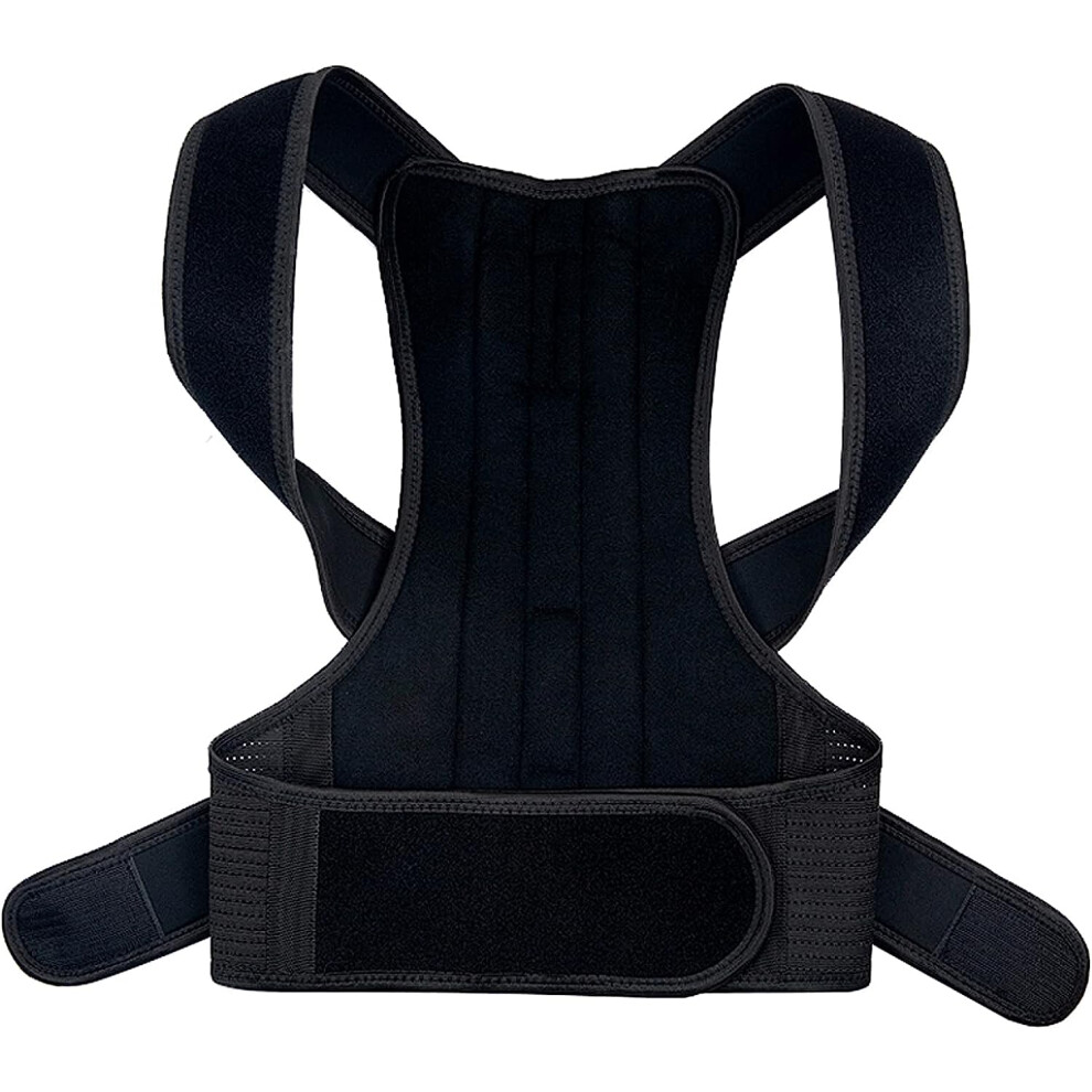 Black Adjustable Posture Corrector Back Brace For Shoulder Alignment And Spine Support, Xs