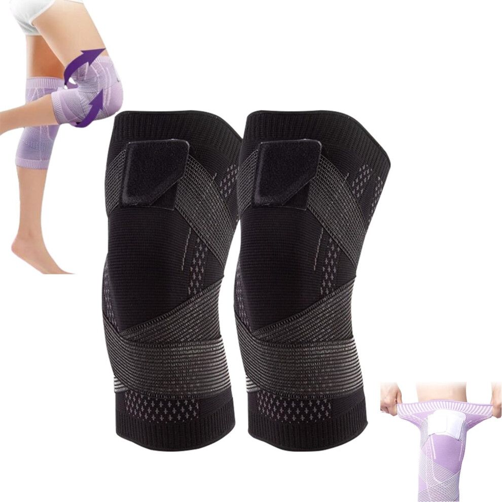 Adjustable Knee Brace for Pain Relief and Arthritis Support, Breathable NonâSlip Compression Sleeve for Sports
