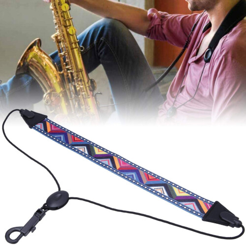 Adjustable Padded Saxophone Neck Strap with Secure Hook, Lightweight Durable Design for Professional Use 1
