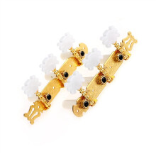 Gold Classical Guitar Tuning Pegs 14:1 Gear Ratio Tuners Set for Stable and Smooth Performance