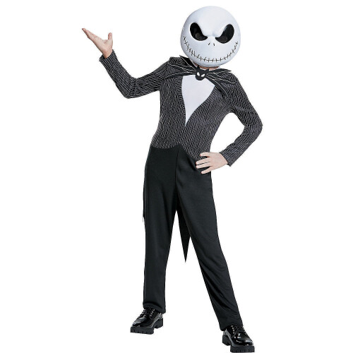 (10-12) Disguise Boys' Jack Skellington Costume - Size 7-8