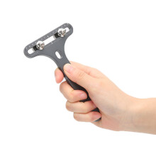 Watch Back Case Opener Two Feet T Shape Tool for Repair - Silver Gray Flat Head