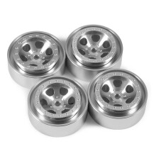 RC Crawler Tires 1.3 Inch Aluminum Alloy Beadlock Wheels for TRX4M SCX24 AX24 FCX24 1/18 Scale 4Pcs