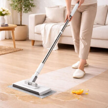 Microfiber Floor Mop with Reusable Pads, 360 Rotating Head, Adjustable Long Handle for Hardwood Floors and Walls