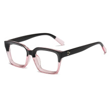 Blue Light Blocking Reading Glasses for Women and Men, Fashion Square Frame 0.0 Magnifier Black Pink