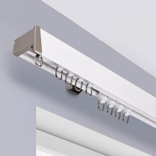 Double Curtain Track Rail 236in Heavy Duty Wall Mounted Curtain Rod for Ceiling or Wall Installation