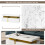 Marble Pattern Coffee Table with 2 Drawers, 100*50*40cm, Modern Living Room Storage Table 4
