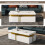 Marble Pattern Coffee Table with 2 Drawers, 100*50*40cm, Modern Living Room Storage Table 5