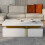Marble Pattern Coffee Table with 2 Drawers, 100*50*40cm, Modern Living Room Storage Table 7
