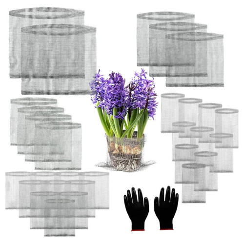 30Pcs Stainless Steel Gopher Proof Root Guard Baskets, Mix Size Mesh Baskets for Plant Tree Root Protection