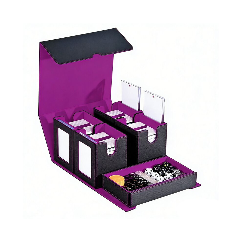 Saudism Trading Card Deck Box Trading Card Storage Box Multi-Purpose Removable Deck Case For Game Sports Card +Black