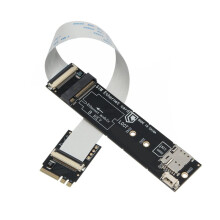 M.2 A+E Key to M.2 Key-B WWAN Adapter Card with  SIM Slot, Supports 3G/4G/5G Modules & USB/PCI-E Signals