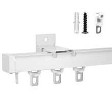 Ceiling Curtain Track 4M Aluminium Rail Set, SpaceSaving Ceiling Mount with Smooth Glide Operation
