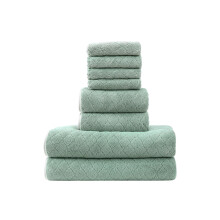 8 Piece Luxury Bath Towels Set Green – Super Soft Absorbent Cotton Towels for Home and Spa