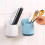 Bathroom Toothbrush Holder Wall Mounted Storage Rack with Drain Shelf for Kitchen Chopsticks E 5