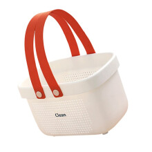 Bathroom Storage Basket with Double Handles, Stackable Waterproof Bathtub Organizer