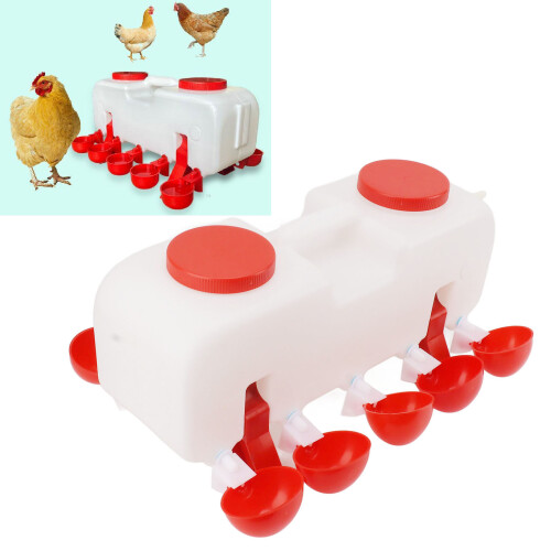 Large Poultry Drinker 10L Dual Row Design