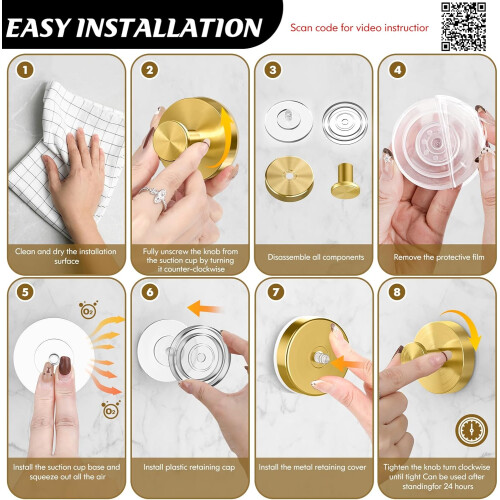 Shower Suction Hooks Gold 2 Pack Heavy Duty Rustproof Towel Hooks No Drill Removable Bathroom Use 1