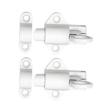 2 Pack Spring Door Bolt Lock with Pull Ring, Durable Aluminum Alloy Latch for Window and Cabinet