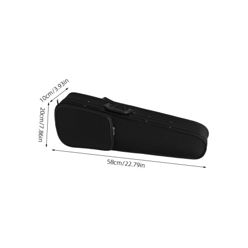 1/10 Size Violin Backpack Case, Lightweight Triangle Design, Double Shoulder Straps, Black Sky Blue Style 1