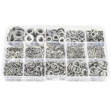 Set Assortimento di Rondelle Piatte nel Acciaio Inossidabile 304 e Rondelle di Bloccaggio (700 Pezzi, 8 Dimensioni) - M2 M2.5 M3 M4 M5 M6 M8 M10