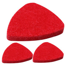 3pcs Wool Felt Guitar Picks Smooth Texture Red Plectrums for Electric and Acoustic Guitars