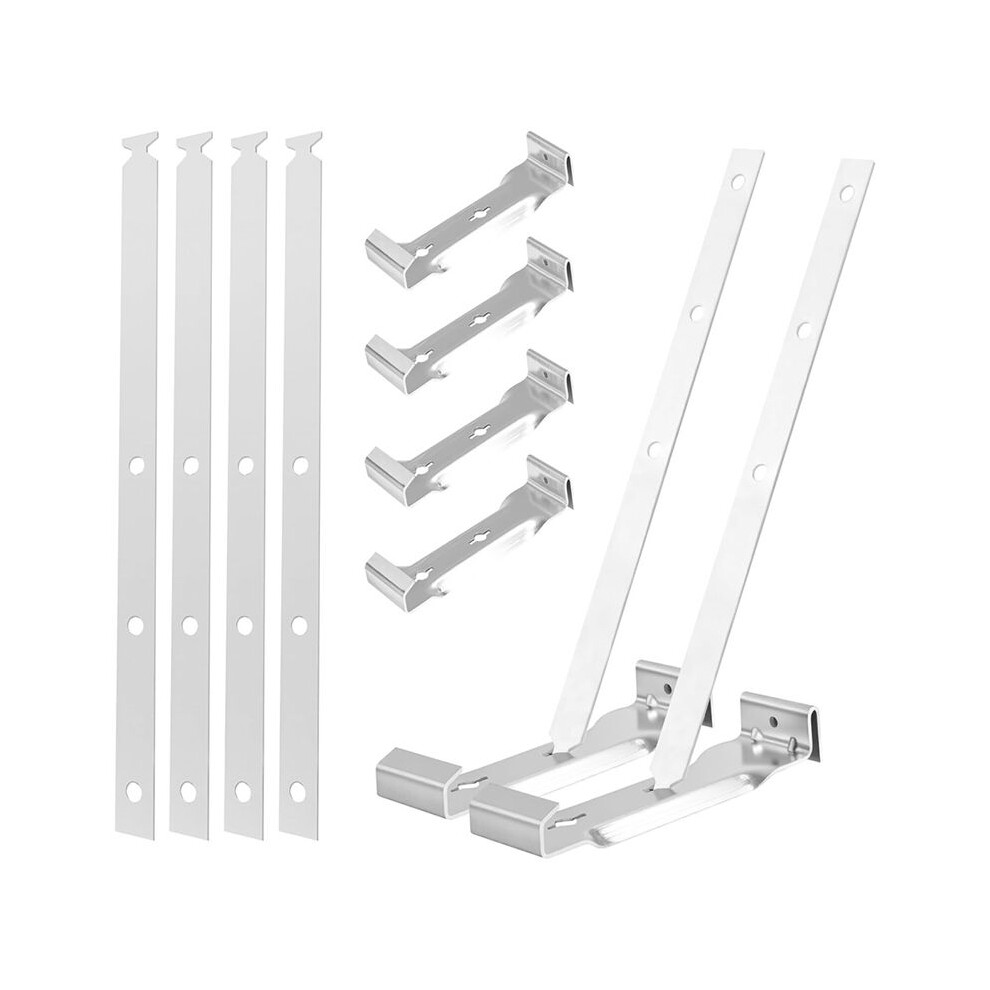 30 Pcs 5Inch Aluminum Roof Gutter Hangers 5Inch Gutter Clips With Straps For Eavesless Fixing Aluminum And Steel Gutters 6032356007420