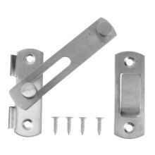 Stainless Steel Door Latch Brushed Finish Secure Bolt Lock for Pet Cage Cabinet and Door Easy Install Silver