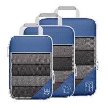 3Pcs Portable Bags Travel Compressible Storage Pouch Set Mesh Visual Luggage Organizer,