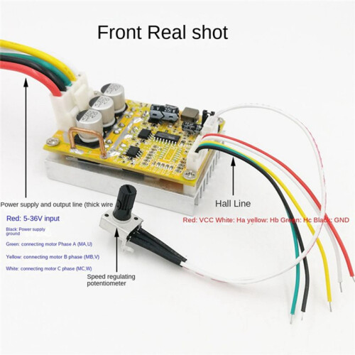 1Pcs  5-36V 350W BLDC Three-Phase Brushless (With Hall) Motor Controller Brushless Sensor Motor Driver 2